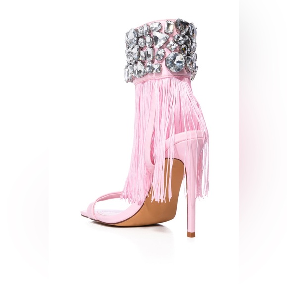 AZALEA WANG Neave Embellished Tassel Sandal – Pink | Size 8 (Fits more like 8.5) - Picture 4 of 9